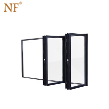 Industrial electric transparent polycarbonate folding glass door